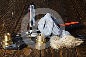 Tools and materials for repair of water supply