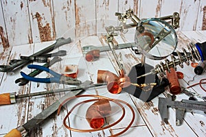 Tools and materials for brazing copper pipes