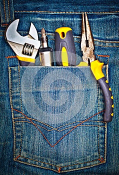 Tools on a pants pocket