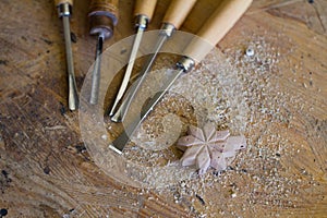 Joinery workshop close up picture