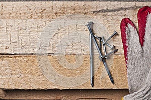 Tools on a raw wood