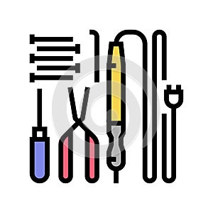 tools for repair electronics color icon vector illustration