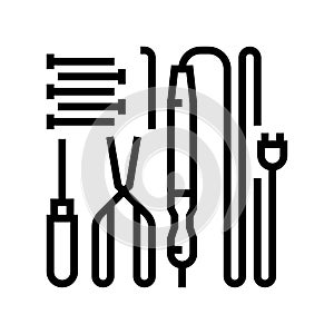 tools for repair electronics line icon vector illustration