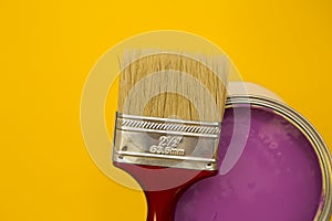 Tools for repair on plain yellow background