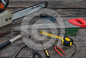 Tools Rustic Wood Background