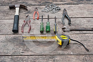 Tools Rustic Wood Background