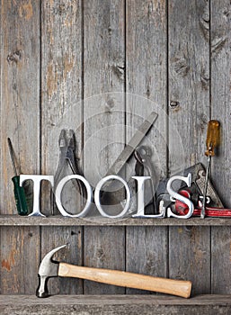 Tools Rustic Wood Background photo