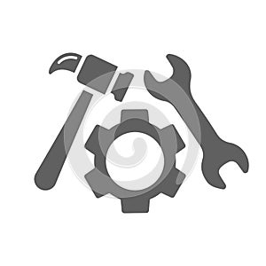 Tools, settings icon. Gray vector graphics