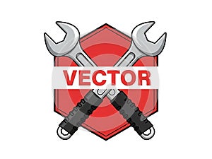 Tools in shield vector
