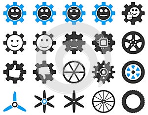 Tools and Smile Gears Icons