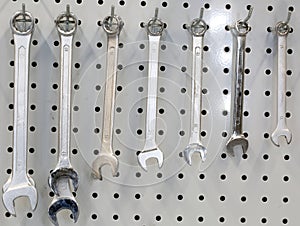 Tools to tighten the bolts in the machine shop