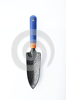 Tools: Top View of a Gardening Trowel Isolated on White Background Shot in Studio.
