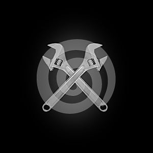 Tools - Two crossed adjustable spanner