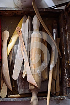 Tools used by an artist cabinetmaker carpenter