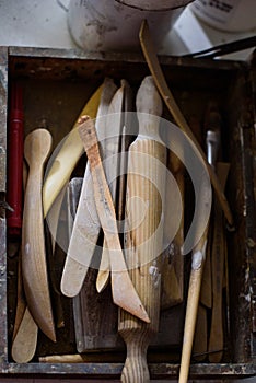 Tools used by an artist cabinetmaker carpenter