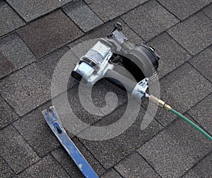 Tools used by a roofer.