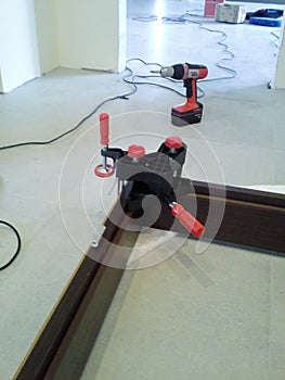 Tools used to install interior door