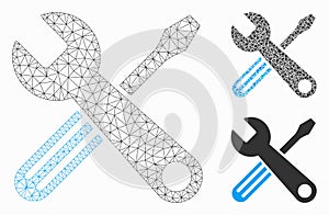 Tools Vector Mesh 2D Model and Triangle Mosaic Icon