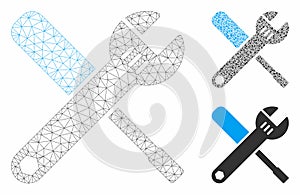 Tools Vector Mesh Network Model and Triangle Mosaic Icon