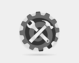 Tools vector wrench icon. Spanner logo design element. Key tool isolated on white background