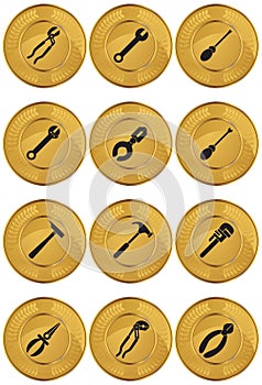 Tools Web Button - Gold Coin