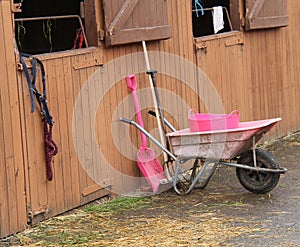 Tools and Wheelbarrow.