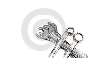 Tools on white background