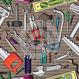 Tools wood seamless pattern