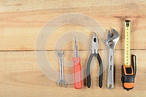 Tools on wood photo