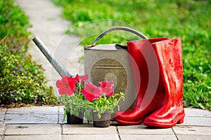 Herramientas en negocios en primavera jardín 