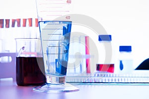 Tools at workplace in modern biological laboratory