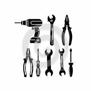 Tools and workshop equipment vector photo