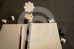 Tools writing  on the table,Mockup concept