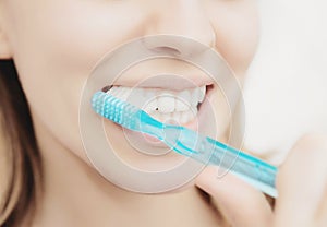 Toothbrush in mouth, toothcare, dental care