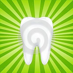 Tooth With Beams. Vector