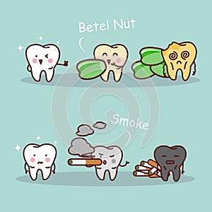 Tooth betel nut and smoke