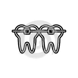 tooth braces icon. Element of Dantist for mobile concept and web apps icon. Glyph, flat icon for website design and development,