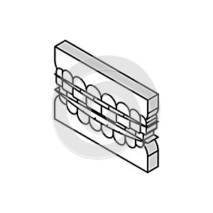 tooth braces isometric icon vector illustration