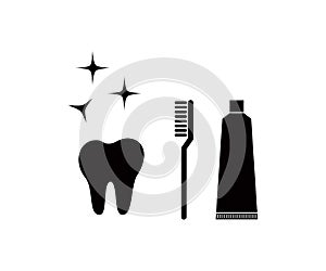Tooth brush icon vector logo template