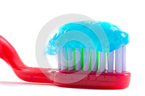 Tooth-brush with paste.