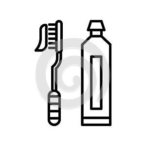 Tooth brush and paste icon