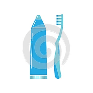 Tooth brush paste logo icon vector