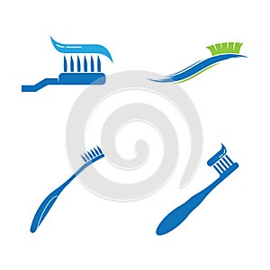 Tooth brush paste logo icon vector template