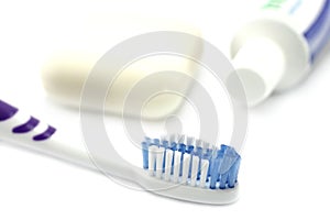 Tooth brush with soap and toothpaste