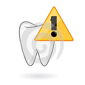 Tooth care alert symbol