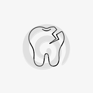 Tooth decay icon. Dental problem symbol. Caries sign