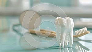 The Tooth and Dental Tools.AI generated image