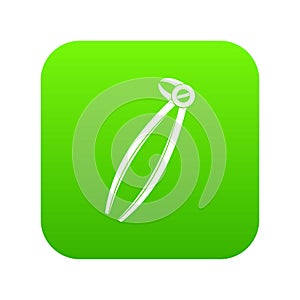 Tooth dentist forceps icon digital green