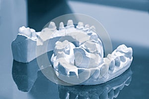 Tooth dentures in  laboratory