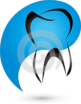 Tooth and drops, dentist and dental care logo